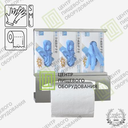 Диспенсер для перчаток и рулонного полотенца 130х390х380 Арт. DU-002-0