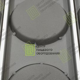 Противень для гамбургеров с антипригарным покрытием 325х530х19 8 ячеек ø 105 Алюминий1