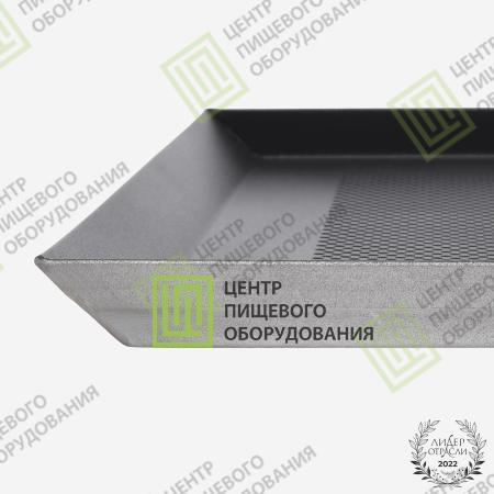 Противень 4 борта перфорированный с антипригарным покрытием 325х530х20 1 борт под 45 гр Алюминий-1