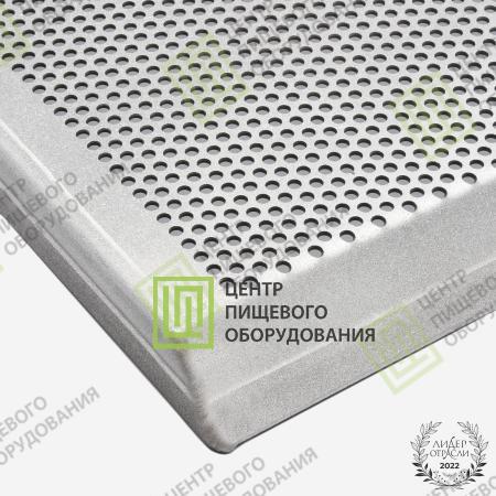 Противень 4 борта перфорированный с антипригарным покрытием 325х530х20 1 борт под 45 гр Алюминий-4