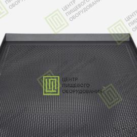 Противень 4 борта перфорированный с антипригарным покрытием 450х600х20 1 борт под 45 гр Алюминий9