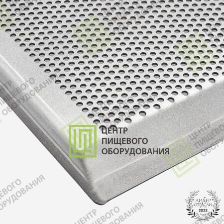 Противень 4 борта перфорированный с антипригарным покрытием 580х780х20 1 борт под 45 гр Алюминий-4
