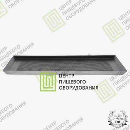 Противень 4 борта перфорированный с антипригарным покрытием 450х600х20 2 борта под 45 гр Алюминий-0