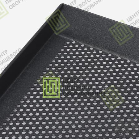 Противень 4 борта перфорированный с антипригарным покрытием 580х780х20 2 борта под 45 гр Алюминий-3