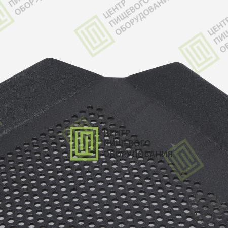 Противень 4 борта перфорированный с антипригарным покрытием 325х530х20 борта под 45 гр Алюминий -0