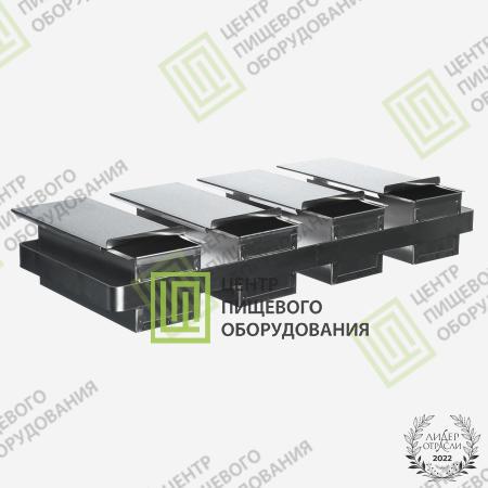 Кассета для тостового хлеба 600х210х104 4 формы 90х200х90 Нержавеющая сталь-0