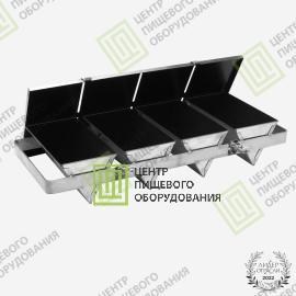 Кассета для треугольного хлеба с антипригарным покрытием 600х275х107 4 формы 120х240х104 Нержавеющая сталь15