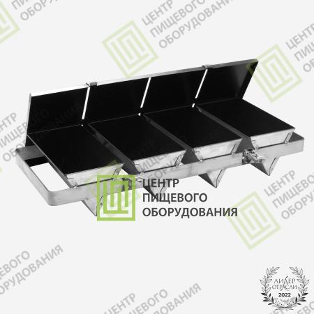 Кассета для треугольного хлеба с антипригарным покрытием 600х355х89 4 формы 100х320х86 Нержавеющая сталь-0