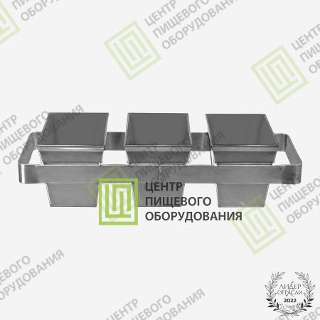 Кассета для выпечки хлеба 600х215х110 4 формы №7 100х210х110 Нержавеющая сталь-0