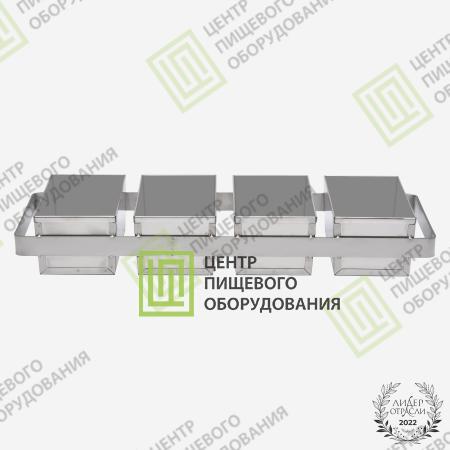 Кассета для выпечки хлеба 600х230х100 4 формы 100х220х100 Нержавеющая сталь-0