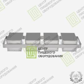 Кассета для выпечки хлеба 600х310х100 4 формы 100х300х100 Нержавеющая сталь10