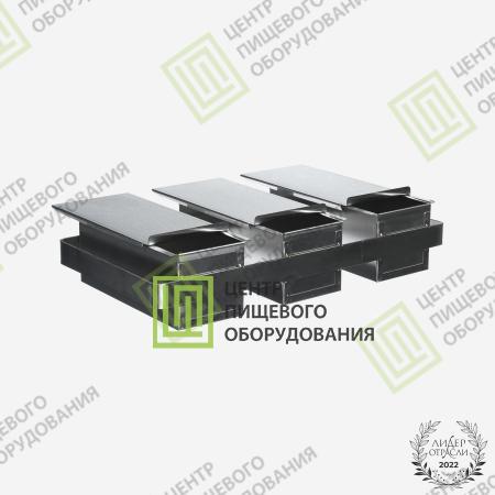 Кассета для тостового хлеба с антипригарным покрытием 600х290х124 3 формы 110х280х110 Нержавеющая сталь-0