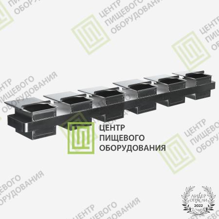 Кассета для тостового хлеба с антипригарным покрытием 600х60х64 6 форм 50х50х50 Нержавеющая сталь-0