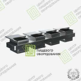 Кассета для тостового хлеба с антипригарным покрытием 600х110х114 4 формы 100х100х100 Нержавеющая сталь5