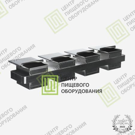 Кассета для тостового хлеба с антипригарным покрытием 600х90х94 4 формы 80х80х80 Нержавеющая сталь-0