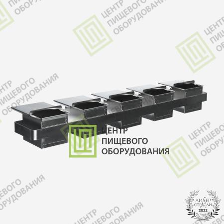 Кассета для тостового хлеба с антипригарным покрытием 600х80х84 5 форм 70х70х70 Нержавеющая сталь-0