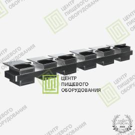 Кассета для тостового хлеба 600х60х64 6 форм 50х50х50 Нержавеющая сталь0