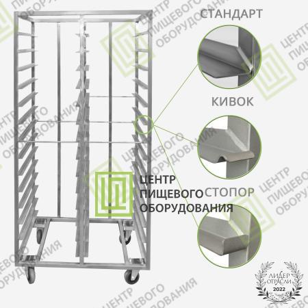 Тележка для транспортировки двойная 895х625х1800 16 уровней под противень 400х600-1