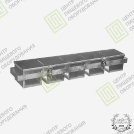 Кассета для тостового хлеба 600х115х83 5 форм 80х80х80 Нержавеющая сталь