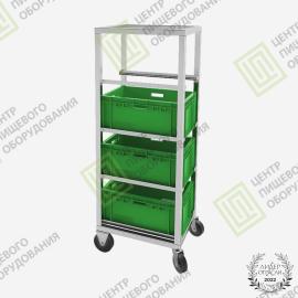 Тележка для транспортировки ящиков ТЯ-4 490х650х1600 4 уровня