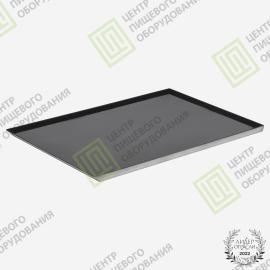 Противень 4 борта с антипригарным покрытием 580х780х20 1 борт под 45 градусов Алюминий