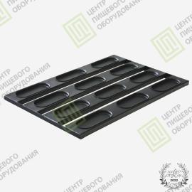 Противень для хот-догов с антипригарным покрытием 400х600х19 12 ячеек 148х63 Алюминий