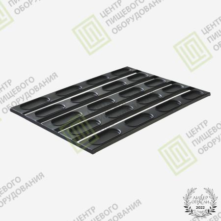 Противень для хот-догов с антипригарным покрытием 500х750х19 20 ячеек 148х63 Алюминий