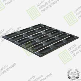 Противень для хот-догов с антипригарным покрытием 600х600х19 18 ячеек 148х63 Алюминий