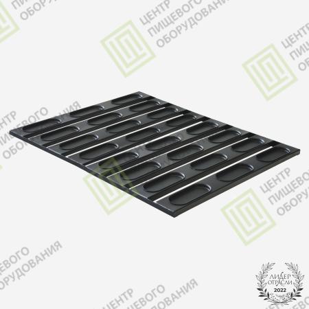 Противень для хот-догов с антипригарным покрытием 600х800х19 24 ячейки 148х63 Алюминий