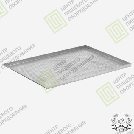 Противень 4 борта перфорированный 450х600х20 1 борт под 45 градусов Алюминий