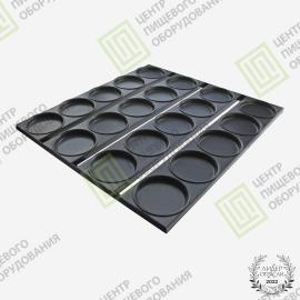 Противень для гамбургеров с антипригарным покрытием 600х660х19 20 ячеек ø 105 Алюминий