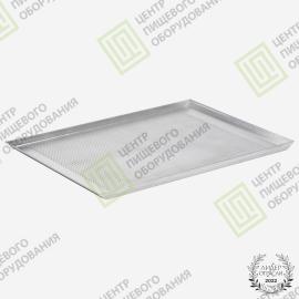 Противень 4 борта перфорированный 325х530х20 2 борта под 45 градусов Алюминий
