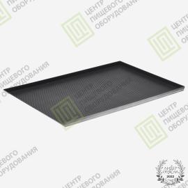 Противень 4 борта перфорированный с антипригарным покрытием 325х530х20 1 борт под 45 гр Алюминий
