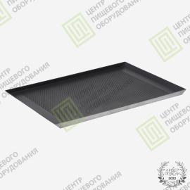 Противень 4 борта перфорированный с антипригарным покрытием 450х650х20 2 борта под 45 гр Алюминий
