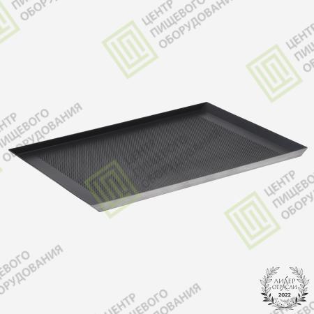 Противень 4 борта перфорированный с антипригарным покрытием 450х650х20 2 борта под 45 гр Алюминий