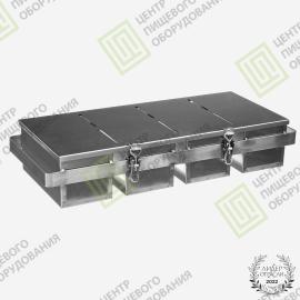 Кассета для тостового хлеба 600х135х103 4 формы 100х100х100 Нержавеющая сталь