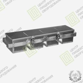 Кассета для тостового хлеба 600х135х103 4 формы 100х100х100 Нержавеющая сталь