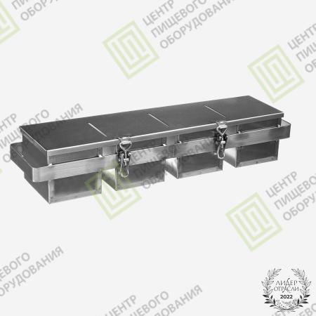 Кассета для тостового хлеба 600х135х103 4 формы 100х100х100 Нержавеющая сталь