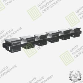 Кассета для тостового хлеба 600х60х64 6 форм 50х50х50 Нержавеющая сталь