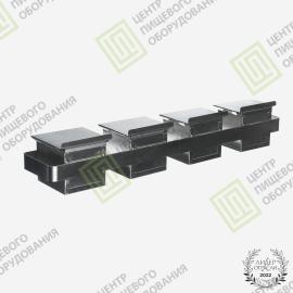 Кассета для тостового хлеба 600х110х114 4 формы 100х100х100 Нержавеющая сталь
