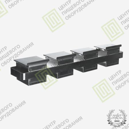 Кассета для тостового хлеба 600х110х114 4 формы 100х100х100 Нержавеющая сталь