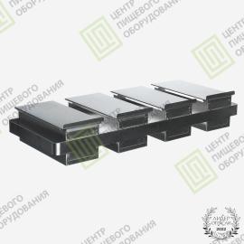 Кассета для тостового хлеба 600х250х104 4 формы 90х240х90 Нержавеющая сталь