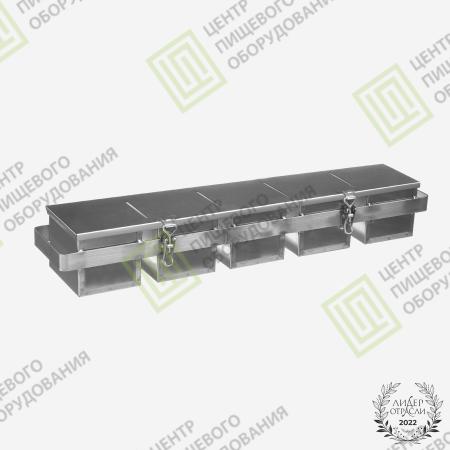 Кассета для тостового хлеба с антипригарным покрытием 600х115х83 5 форм 80х80х80 Нержавеющая сталь