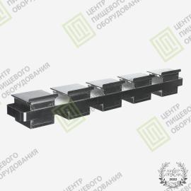 Кассета для тостового хлеба с антипригарным покрытием 600х80х84 5 форм 70х70х70 Нержавеющая сталь