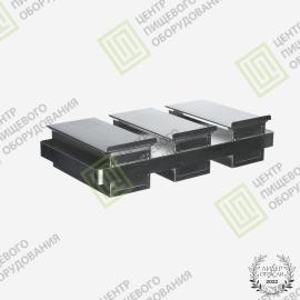 Кассета для тостового хлеба с антипригарным покрытием 600х230х124 3 формы 110х220х110 Нержавеющая сталь