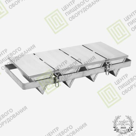 Кассета для треугольного хлеба 600х275х98 4 формы 110х240х95 Нержавеющая сталь