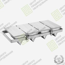 Кассета для треугольного хлеба 600х295х98 4 формы 110х260х95 Нержавеющая сталь