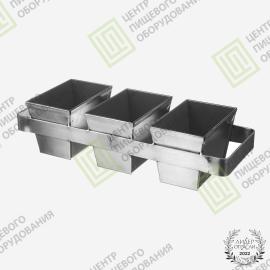 Кассета для выпечки хлеба 600х215х110 4 формы №7 100х210х110 Нержавеющая сталь