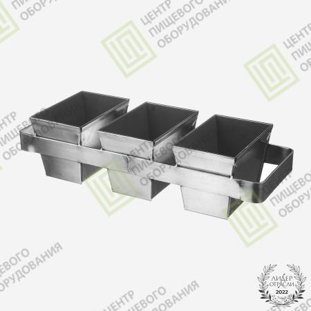 Кассета для выпечки хлеба 600х215х110 4 формы №7 100х210х110 Нержавеющая сталь