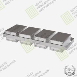 Кассета для выпечки хлеба 600х145х100 4 формы 100х135х100 Нержавеющая сталь